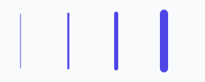 four vertical lines of increasing thickness